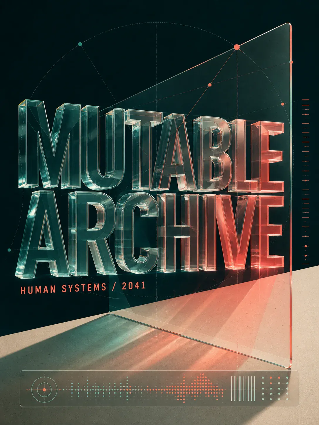 Mutable Archive 3D Glass Typography Poster Design｜AI Image Generation Prompts