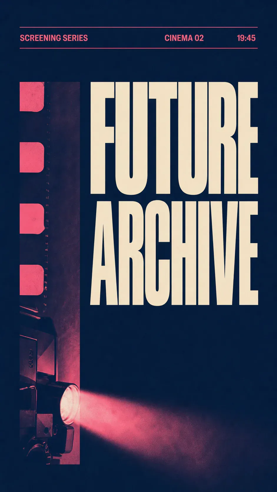 Future Archive Screening Series Cinema Poster｜AI Image Generation Prompts