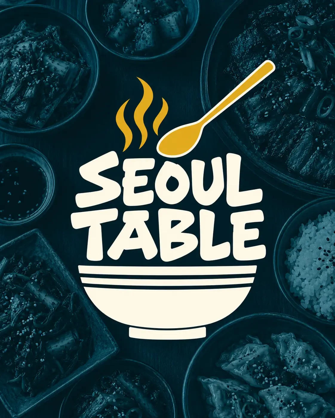 Reka Bentuk Logo Makanan Korea Seoul Table｜Petunjuk Pengjanaan Imej AI