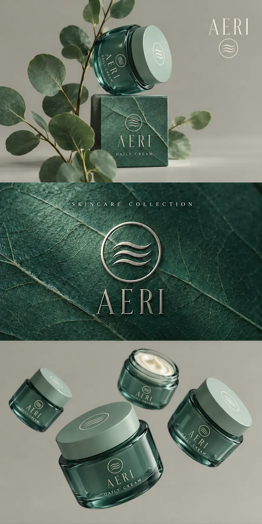 Diseño de producto de cuidado de la piel Aeri Daily Cream | Prompts para la generación de imágenes por IA