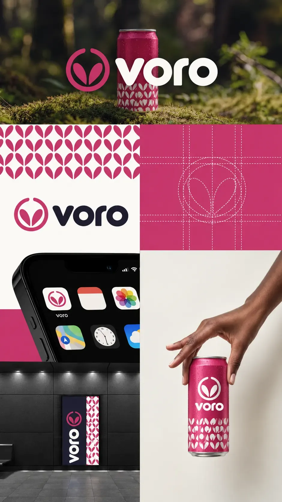 Diseño de maqueta de identidad de marca y envases para Voro | Prompts para la generación de imágenes por IA