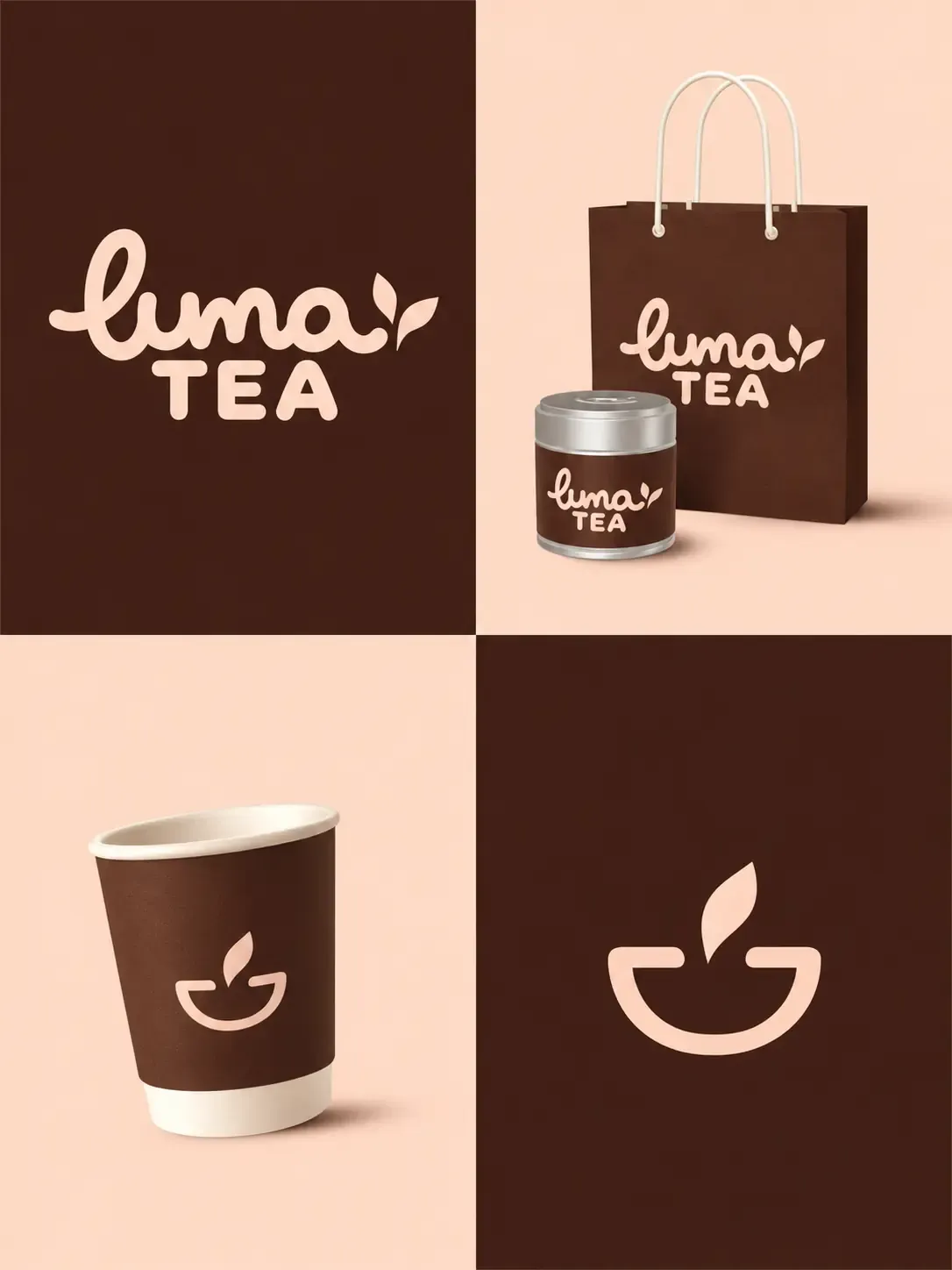 Identidad de marca y maqueta de envase para Luma Tea | Prompts para generación de imágenes por IA