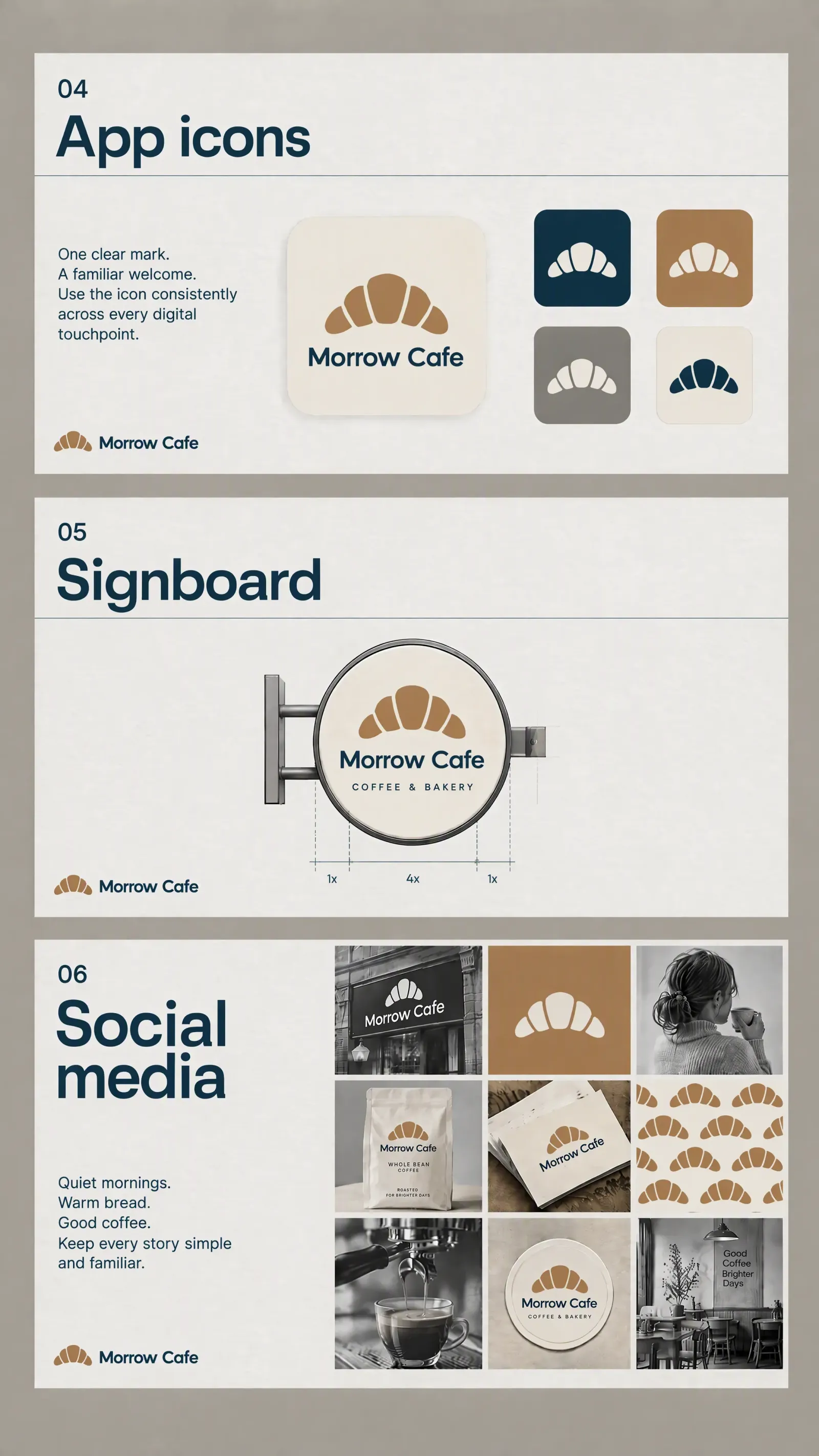 Identidad de marca y diseño de logotipo para Morrow Cafe | Prompts para la generación de imágenes por IA