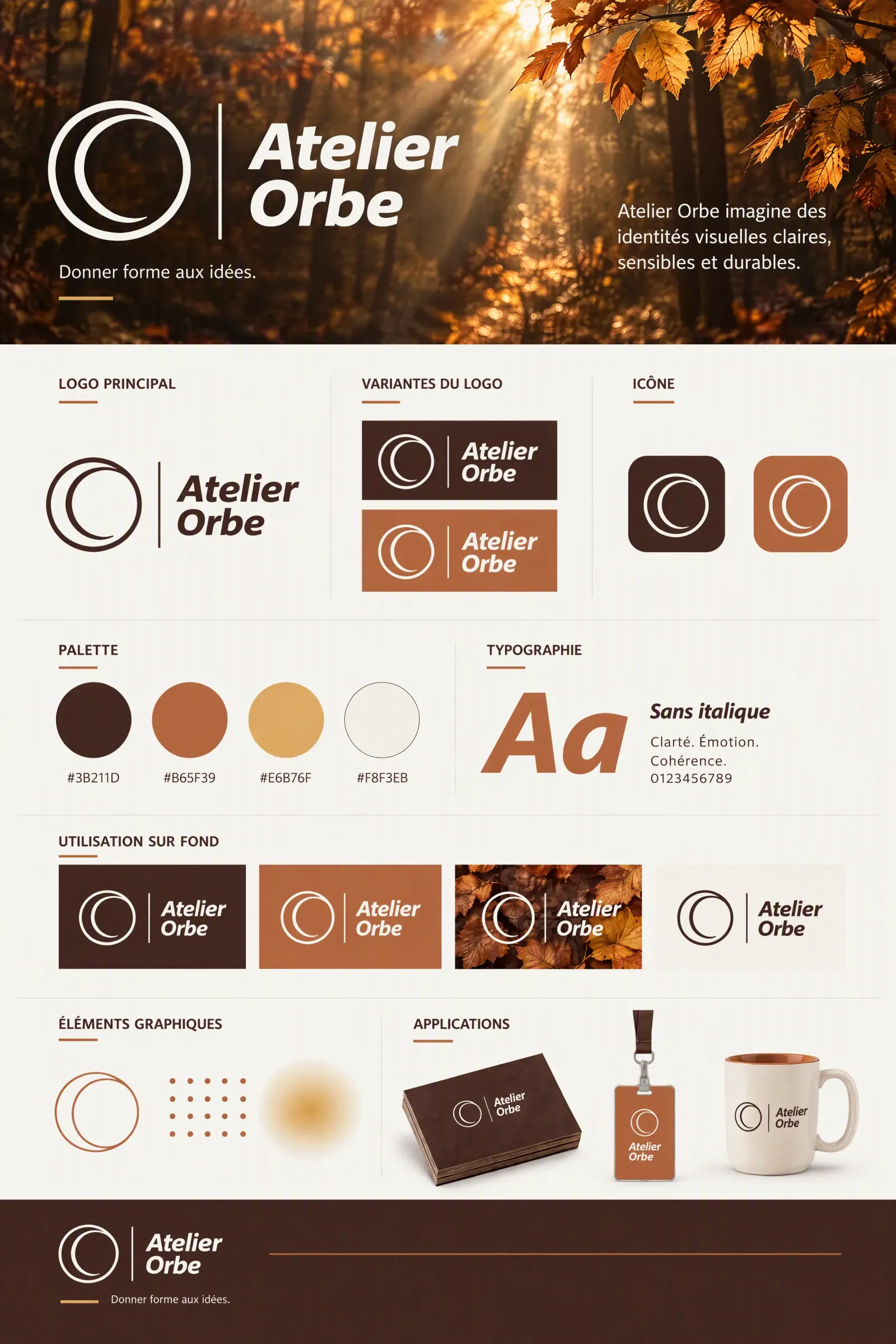 Identidad de marca y diseño de logotipo de Atelier Orbe | Prompts para la generación de imágenes por IA