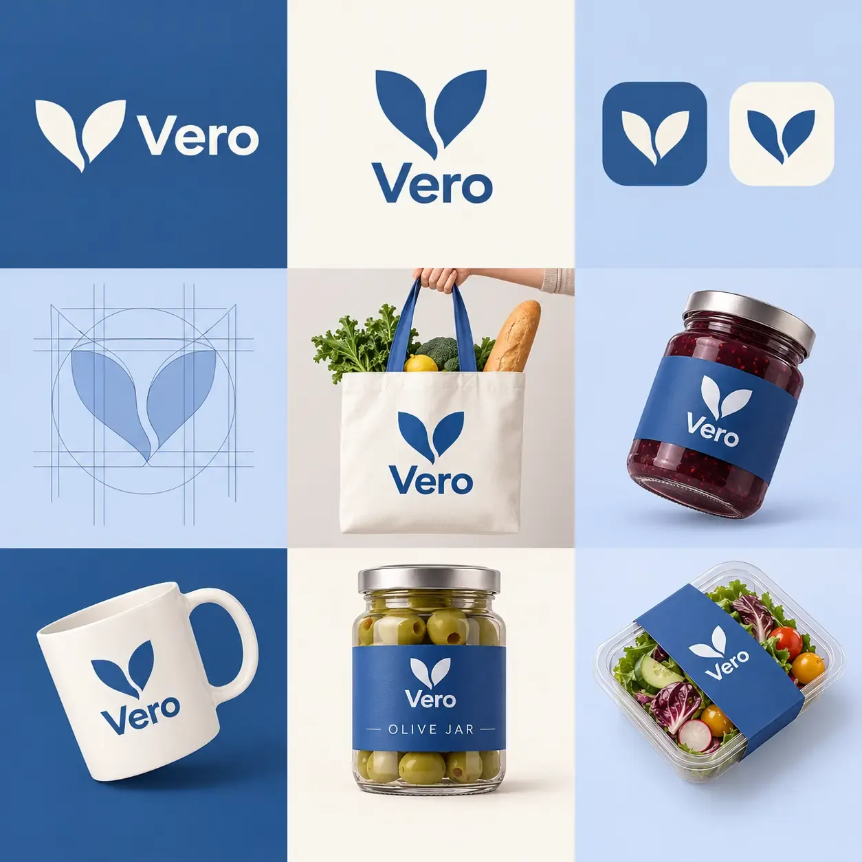 Conjunto de maquetas de identidad de marca y logotipo Vero | Prompts para generación de imágenes por IA