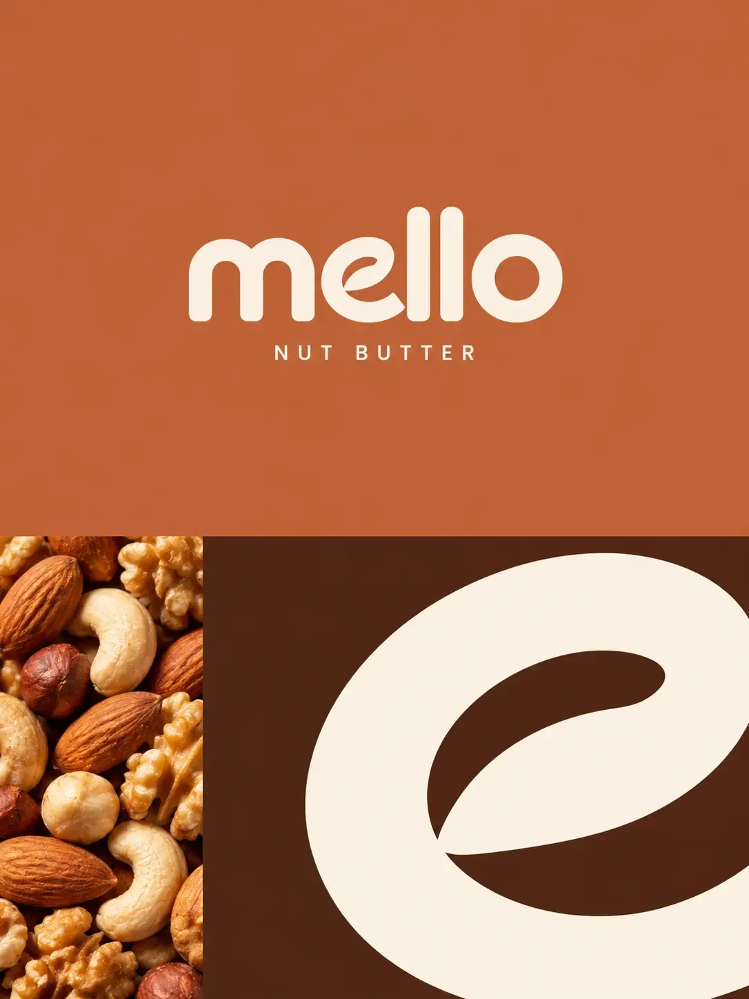 Logotipo y identidad de marca de Mello Nut Butter | Prompts para la generación de imágenes por IA
