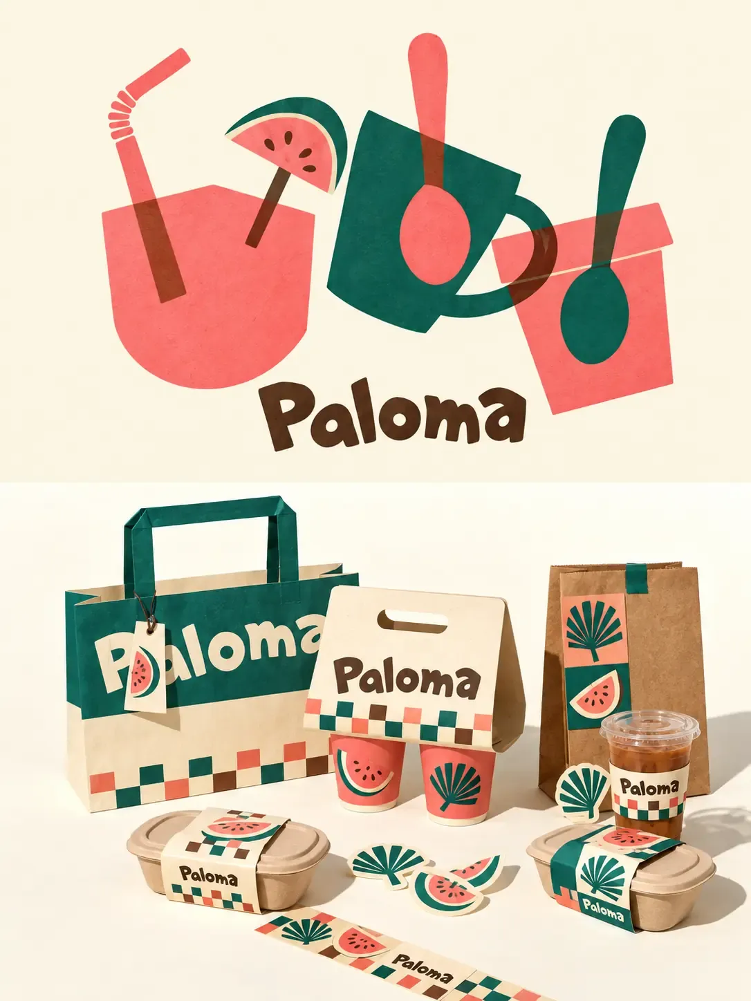 Paloma Brand Identity and Packaging Design Mockup｜AI Image Generation Prompts